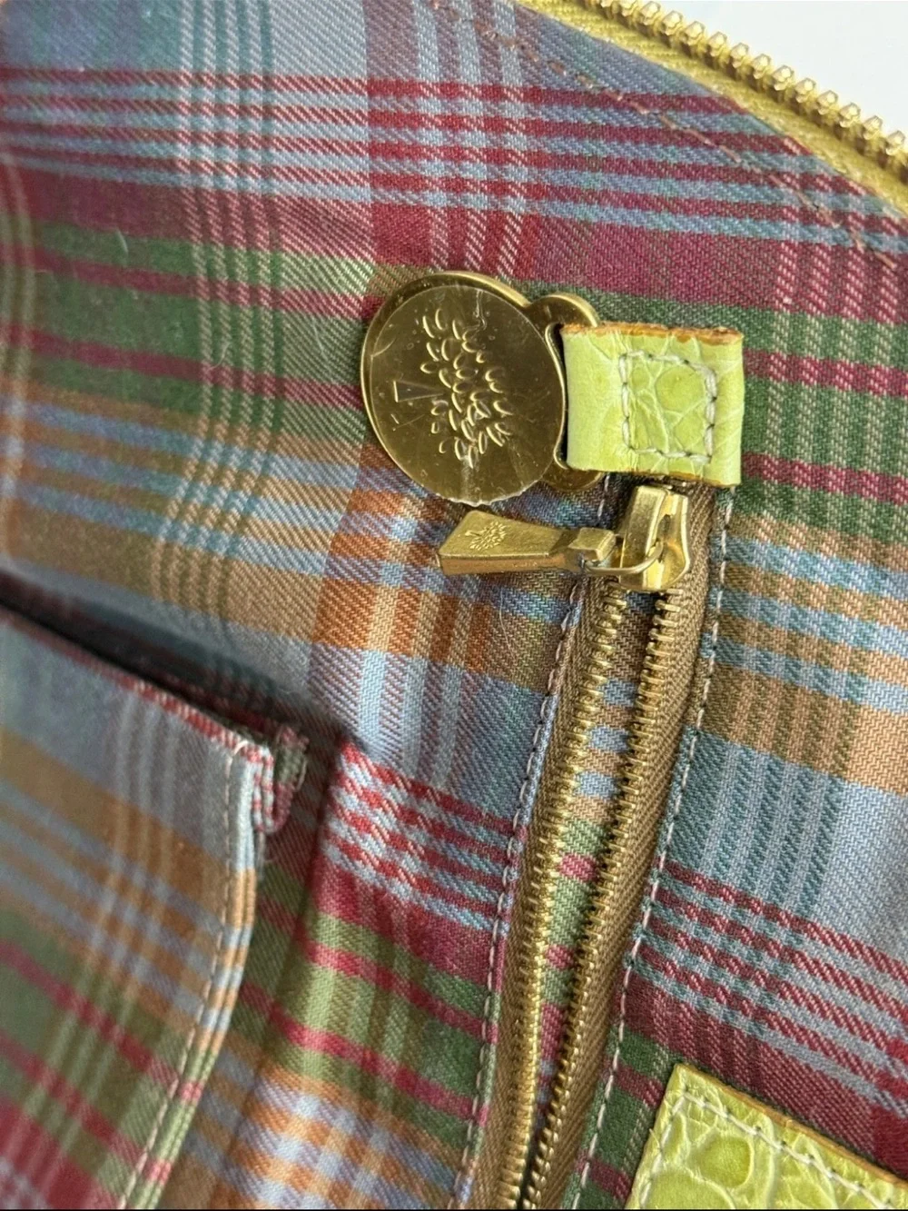 Mulberry Lime Green Croc-Embossed Leather Backpack